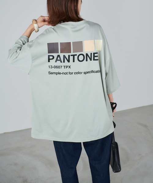 Chaco closet（チャコ クローゼット）の「PANTONEバックプリントビックTシャツ（Tシャツ/カットソー・レディース・ベージュ/ブラック/ミント/ピンク/ホワイト・M）」の4枚目の写真