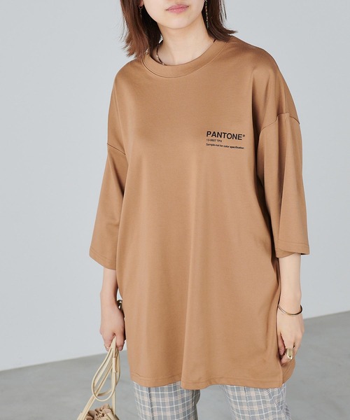 Chaco closet（チャコ クローゼット）の「PANTONEバックプリントビックTシャツ（Tシャツ/カットソー・レディース・ベージュ/ブラック/ミント/ピンク/ホワイト・M）」の9枚目の写真