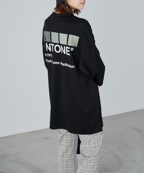 Chaco closet（チャコ クローゼット）の「PANTONEバックプリントビックTシャツ（Tシャツ/カットソー・レディース・ベージュ/ブラック/ミント/ピンク/ホワイト・M）」の19枚目の写真