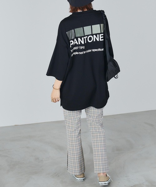 Chaco closet（チャコ クローゼット）の「PANTONEバックプリントビックTシャツ（Tシャツ/カットソー・レディース・ベージュ/ブラック/ミント/ピンク/ホワイト・M）」の21枚目の写真