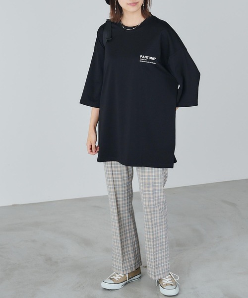 Chaco closet（チャコ クローゼット）の「PANTONEバックプリントビックTシャツ（Tシャツ/カットソー・レディース・ベージュ/ブラック/ミント/ピンク/ホワイト・M）」の11枚目の写真