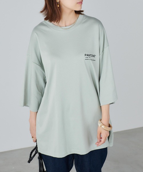 Chaco closet（チャコ クローゼット）の「PANTONEバックプリントビックTシャツ（Tシャツ/カットソー・レディース・ベージュ/ブラック/ミント/ピンク/ホワイト・M）」の20枚目の写真