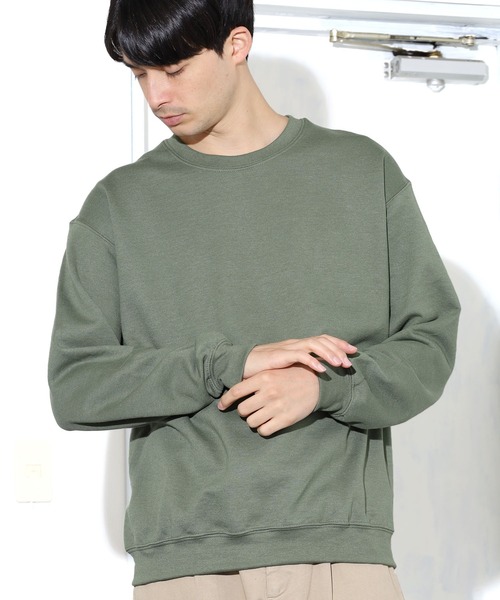 GILDAN（ギルダン）の「GILDAN/ギルダン USAビッグシルエット プルオーバークルースウェット 裏起毛トレーナー（スウェット・メンズ・ホワイト/ブラック/ネイビー/グレー/オリーブ・M/XL/XXL/L）」の4枚目の写真