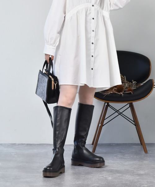 ems excite(エムズエキサイト)の「厚底ロングブーツ(ブーツ・レディース・ブラック/ブラウン・MEDIUM/LARGE)」の9枚目の写真