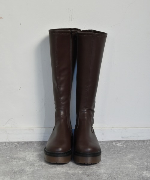 ems excite(エムズエキサイト)の「厚底ロングブーツ(ブーツ・レディース・ブラック/ブラウン・MEDIUM/LARGE)」の7枚目の写真