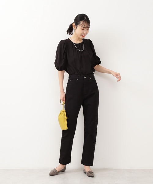 NATURAL BEAUTY BASIC（ナチュラルビューティーベーシック）の「テーパードデニム/0171230871（デニムパンツ・レディース・ブラック/オフホワイト/ブラウン・MEDIUM/SMALL）」の8枚目の写真