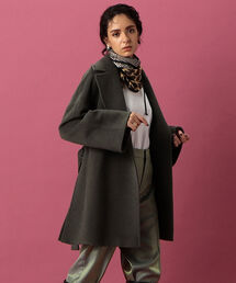 NOLLEY’S | アルパカビーバーショートコート(ノーカラーコート)