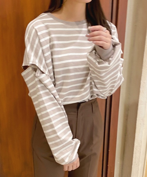 apres jour（アプレジュール）の「肩開きロンT【ZOZOTOWN限定アイテム