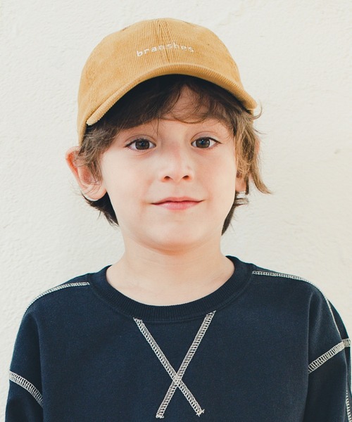 BRANSHES（ブランシェス）の「コーデュロイキャップ（キャップ・キッズ・ベージュ/ネイビー/ライトグリーン・M/L/S）」の2枚目の写真