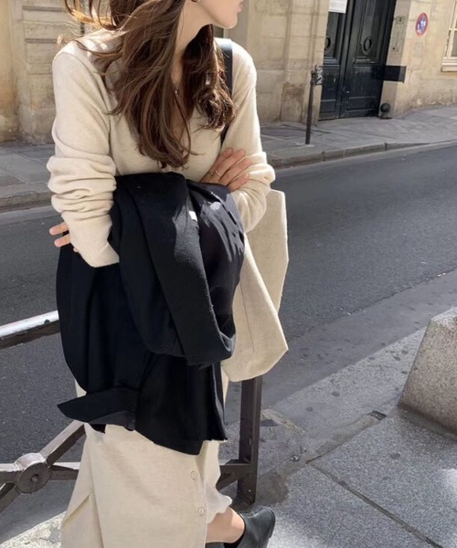 Vネックニットロングワンピース【ZOZOTOWN限定】（ワンピース