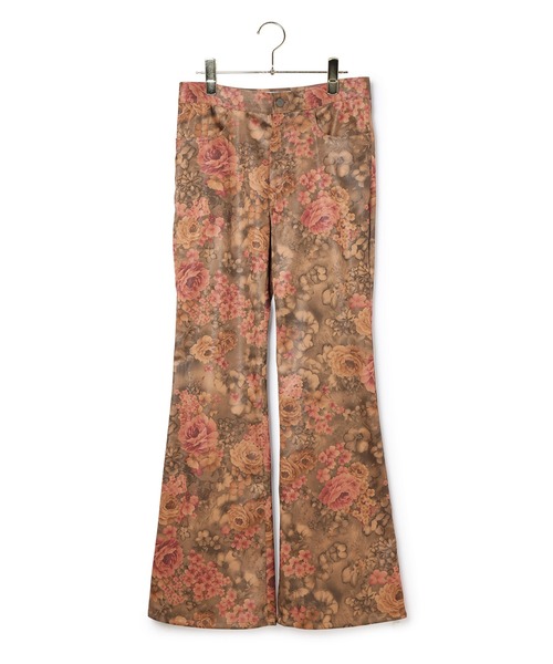 MADEMOISELLE ROPE'(マドモアゼル ロペ)の「【TEAK】フェイクレザーフラワーフレアパンツ(その他パンツ・レディース・ダークブラウン・FREE)」の6枚目の写真