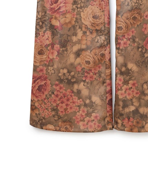 MADEMOISELLE ROPE'(マドモアゼル ロペ)の「【TEAK】フェイクレザーフラワーフレアパンツ(その他パンツ・レディース・ダークブラウン・FREE)」の7枚目の写真