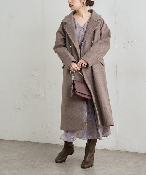 natural couture（ナチュラルクチュール）の「【WEB限定カラー有り】ピンタックプリーツお上品ワンピース（ワンピース・レディース・チャコールグレー/ベージュ/ブルー/ボルドー/その他1/その他2/その他3/その他4/その他5・FREE）」の17枚目の写真