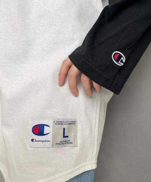 Champion（チャンピオン）の「champion（チャンピオン）/Three-Quarter Raglan Sleeve Baseball T-Shirt　ラグランスリーブベースボールTシャツ 7分袖（Tシャツ/カットソー・レディース・ブラック/ダークグリーン/ネイビー/マルーン・M/L/XL）」の5枚目の写真