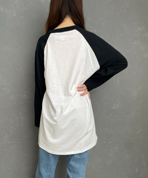 Champion（チャンピオン）の「champion（チャンピオン）/Three-Quarter Raglan Sleeve Baseball T-Shirt　ラグランスリーブベースボールTシャツ 7分袖（Tシャツ/カットソー・レディース・ブラック/ダークグリーン/ネイビー/マルーン・M/L/XL）」の7枚目の写真