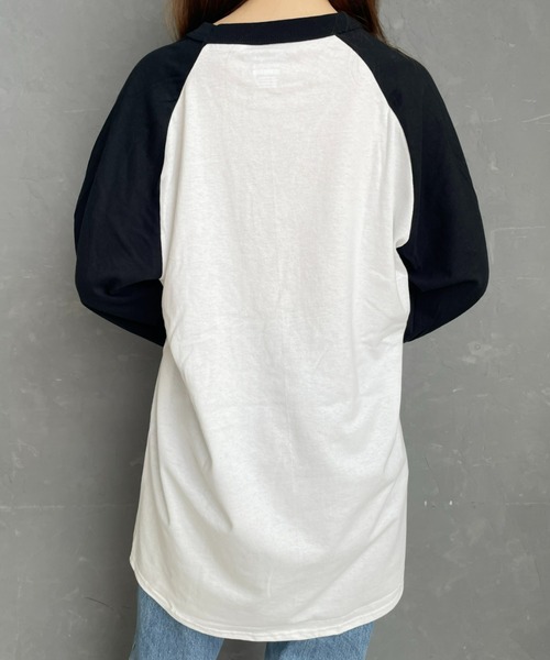 Champion（チャンピオン）の「champion（チャンピオン）/Three-Quarter Raglan Sleeve Baseball T-Shirt　ラグランスリーブベースボールTシャツ 7分袖（Tシャツ/カットソー・レディース・ブラック/ダークグリーン/ネイビー/マルーン・M/L/XL）」の8枚目の写真