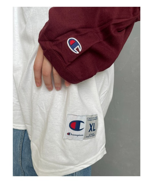 Champion（チャンピオン）の「champion（チャンピオン）/Three-Quarter Raglan Sleeve Baseball T-Shirt　ラグランスリーブベースボールTシャツ 7分袖（Tシャツ/カットソー・レディース・ブラック/ダークグリーン/ネイビー/マルーン・M/L/XL）」の22枚目の写真