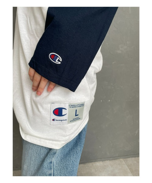 Champion（チャンピオン）の「champion（チャンピオン）/Three-Quarter Raglan Sleeve Baseball T-Shirt　ラグランスリーブベースボールTシャツ 7分袖（Tシャツ/カットソー・レディース・ブラック/ダークグリーン/ネイビー/マルーン・M/L/XL）」の17枚目の写真