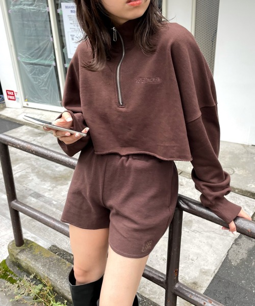 WHO'S WHO gallery（フーズフーギャラリー）の「PTNハーフジップ（スウェット・レディース・ブラウン/グリーン/ブラック/トップグレー/サックスブルー・FREE）」の16枚目の写真