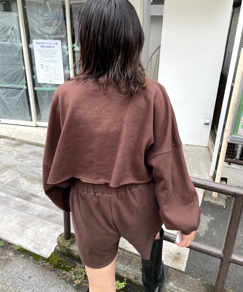 WHO'S WHO gallery（フーズフーギャラリー）の「PTNハーフジップ（スウェット・レディース・ブラウン/グリーン/ブラック/トップグレー/サックスブルー・FREE）」の7枚目の写真