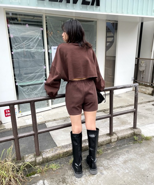 WHO'S WHO gallery（フーズフーギャラリー）の「PTNハーフジップ（スウェット・レディース・ブラウン/グリーン/ブラック/トップグレー/サックスブルー・FREE）」の12枚目の写真