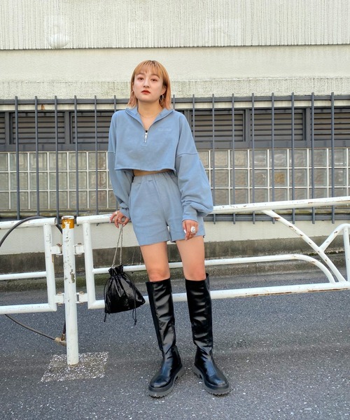 WHO'S WHO gallery（フーズフーギャラリー）の「PTNハーフジップ（スウェット・レディース・ブラウン/グリーン/ブラック/トップグレー/サックスブルー・FREE）」の17枚目の写真