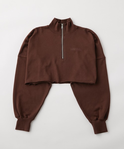 WHO'S WHO gallery（フーズフーギャラリー）の「PTNハーフジップ（スウェット・レディース・ブラウン/グリーン/ブラック/トップグレー/サックスブルー・FREE）」の14枚目の写真