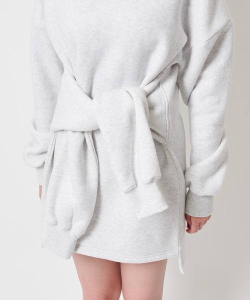 SPIRALGIRL（スパイラルガール）の「ウエスト巻裏起毛ミニワンピース（ワンピース・レディース・パープル/ブラック/ライトグレー・FREE）」の15枚目の写真