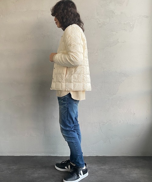 WEB限定】[TAION/タイオン] クルーネックボタンインナーダウン