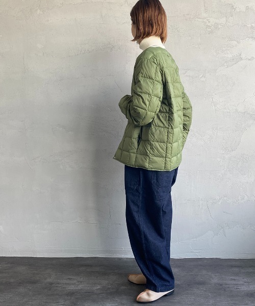 TAION（タイオン）の「【WEB限定】[TAION/タイオン] クルーネックボタンインナーダウンジャケット（ダウンジャケット/コート・レディース・ブラック/ベージュ/グレー/オフホワイト/オリーブ・M/L/XL）」の13枚目の写真