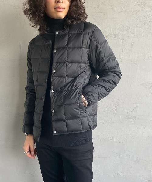 TAION（タイオン）の「【WEB限定】[TAION/タイオン] クルーネックボタンインナーダウンジャケット（ダウンジャケット/コート・レディース・ブラック/ベージュ/グレー/オフホワイト/オリーブ・M/L/XL）」の9枚目の写真