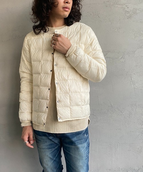 TAION（タイオン）の「【WEB限定】[TAION/タイオン] クルーネックボタンインナーダウンジャケット（ダウンジャケット/コート・レディース・ブラック/ベージュ/グレー/オフホワイト/オリーブ・M/L/XL）」の17枚目の写真