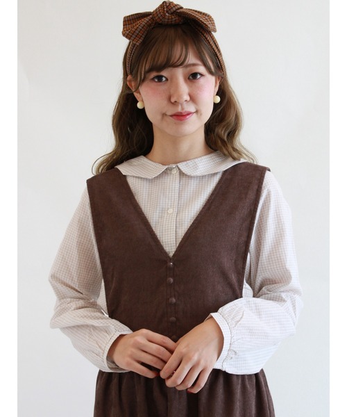 ehka sopo（エヘカソポ）の「スカラップ衿ブラウス（シャツ/ブラウス・レディース・ブラック/グレー/オフホワイト/キナリ・ﾌﾘ-）」の4枚目の写真