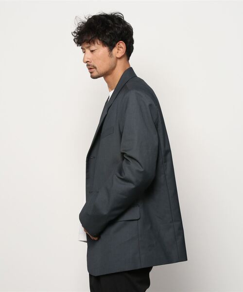 Chikashitsu +（チカシツプラス）の「【Chikashitsu +/チカシツプラス】set up oversized jacket/セットアップ オーバーサイズド ジャケット シンプル（テーラードジャケット・メンズ・ブラック/ベージュ/杢グレー・M/L）」の6枚目の写真