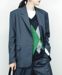 Chikashitsu + | 【Chikashitsu +/チカシツプラス】set up oversized jacket/セットアップ オーバーサイズド ジャケット シンプル(テーラードジャケット)