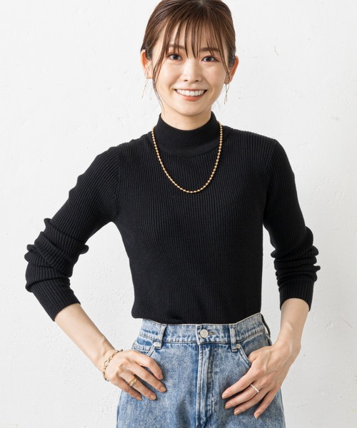 prose verse(プロズヴェール)の「もちもちハイネックニット(ニット/セーター・レディース・ブラック/グリーン/ホワイト系その他/グレイッシュベージュ/ブルー/ローズ・FREE)」の3枚目の写真