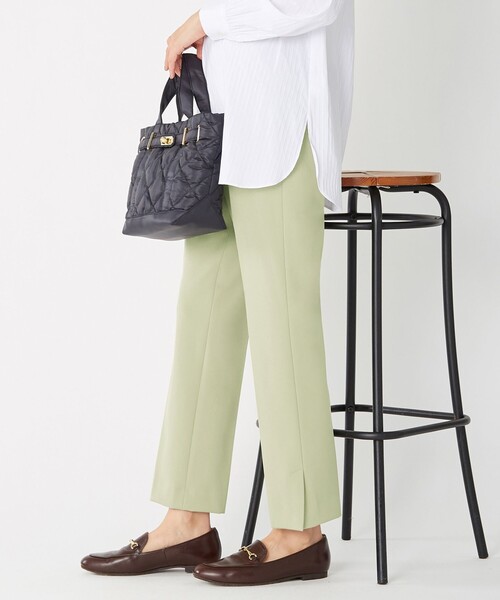 J.PRESS Ladies(J.プレス レディス)の「【洗える】40/2NEWESTバックピーチ テーパード パンツ(その他パンツ・レディース・ライトグリーン系/ネイビー系/サックスブルー系・S/XS/XXS)」の1枚目の写真