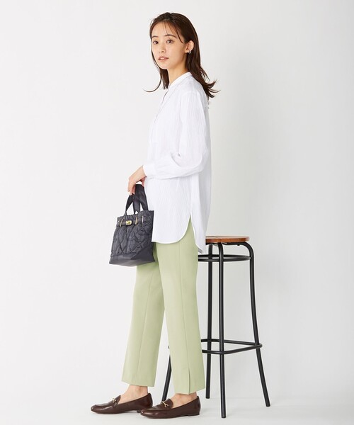 J.PRESS Ladies(J.プレス レディス)の「【洗える】40/2NEWESTバックピーチ テーパード パンツ(その他パンツ・レディース・ライトグリーン系/ネイビー系/サックスブルー系・S/XS/XXS)」の10枚目の写真