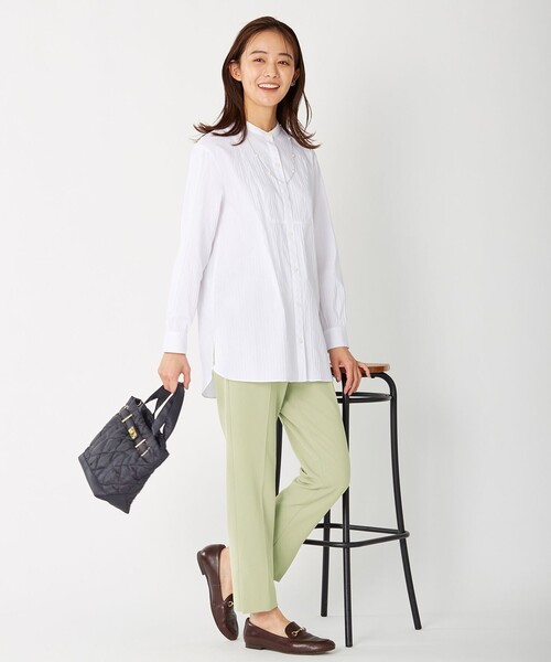 J.PRESS Ladies(J.プレス レディス)の「【洗える】40/2NEWESTバックピーチ テーパード パンツ(その他パンツ・レディース・ライトグリーン系/ネイビー系/サックスブルー系・S/XS/XXS)」の11枚目の写真