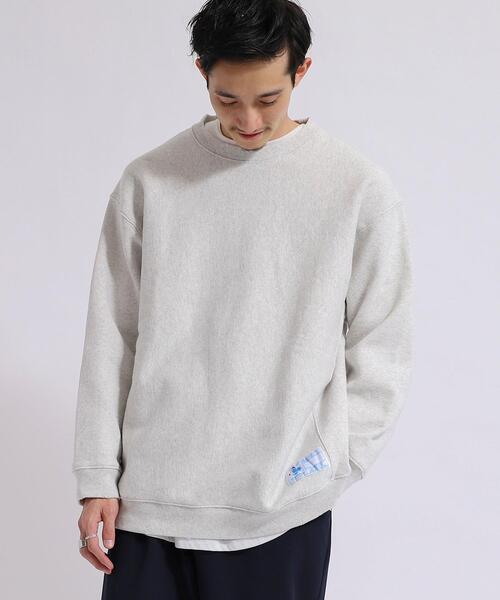 coen（コーエン）の「ヘビー裏起毛ダメージクルーネックスウェット（スウェット・メンズ・ライトグレー/ワインレッド・SMALL/MEDIUM/LARGE/X-LARGE）」の4枚目の写真