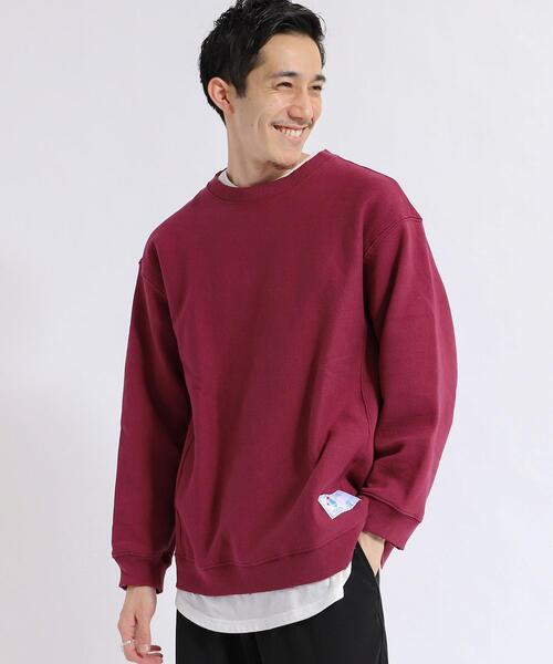 coen（コーエン）の「ヘビー裏起毛ダメージクルーネックスウェット（スウェット・メンズ・ライトグレー/ワインレッド・SMALL/MEDIUM/LARGE/X-LARGE）」の8枚目の写真