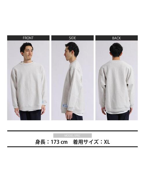 coen（コーエン）の「ヘビー裏起毛ダメージクルーネックスウェット（スウェット・メンズ・ライトグレー/ワインレッド・SMALL/MEDIUM/LARGE/X-LARGE）」の11枚目の写真