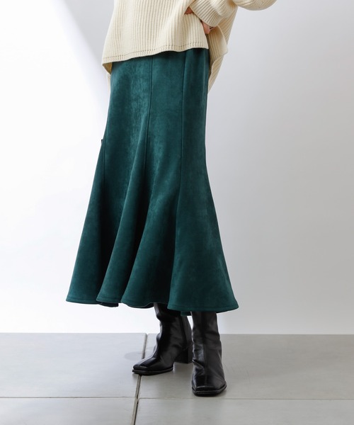 COLONY 2139（コロニートゥーワンスリーナイン）の「フェイクスエードマーメイドスカート（スカート・レディース・チャコールグレー/モカ/ブルー/グリーン・FREE）」の4枚目の写真