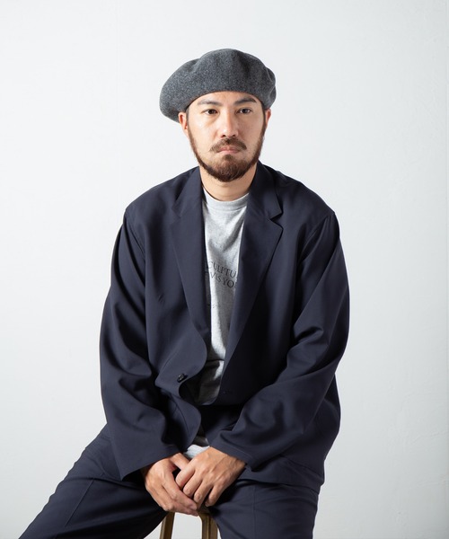 RACAL(ラカル)の「Standard Wool Basque Beret / スタンダードウールバスクベレー(ハンチング/ベレー帽・メンズ・ブラック/モカ/オフホワイト/チャコールグレー・MEDIUM/LARGE)」の3枚目の写真