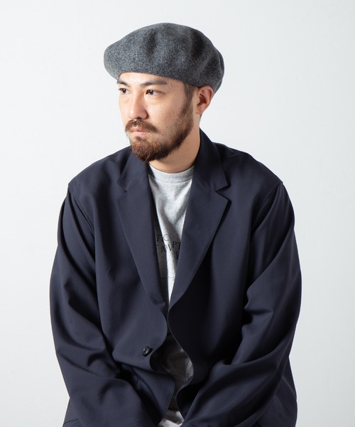 RACAL(ラカル)の「Standard Wool Basque Beret / スタンダードウールバスクベレー(ハンチング/ベレー帽・メンズ・ブラック/モカ/オフホワイト/チャコールグレー・MEDIUM/LARGE)」の14枚目の写真