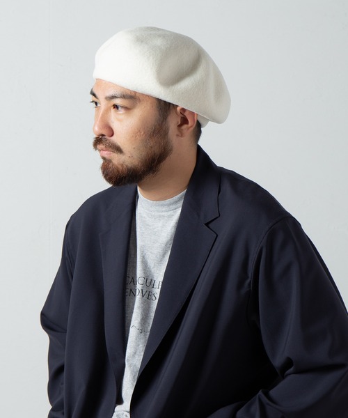 RACAL(ラカル)の「Standard Wool Basque Beret / スタンダードウールバスクベレー(ハンチング/ベレー帽・メンズ・ブラック/モカ/オフホワイト/チャコールグレー・MEDIUM/LARGE)」の8枚目の写真