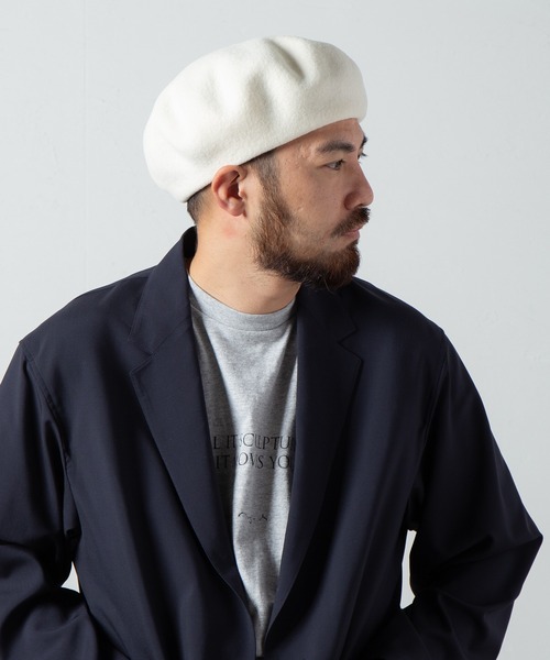 RACAL(ラカル)の「Standard Wool Basque Beret / スタンダードウールバスクベレー(ハンチング/ベレー帽・メンズ・ブラック/モカ/オフホワイト/チャコールグレー・MEDIUM/LARGE)」の5枚目の写真