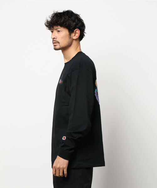 FRUIT OF THE LOOM（フルーツオブザルーム）の「ペロリンガールコラボ L/S Tシャツ / ロンT / 長袖 / カジュアル / バック / プリント / ユニセックス（Tシャツ/カットソー・メンズ・ホワイト/ブラック・M/L/XL）」の5枚目の写真