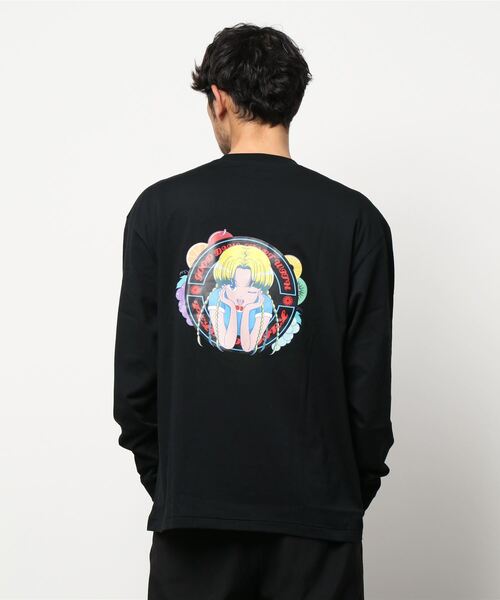 FRUIT OF THE LOOM（フルーツオブザルーム）の「ペロリンガールコラボ L/S Tシャツ / ロンT / 長袖 / カジュアル / バック / プリント / ユニセックス（Tシャツ/カットソー・メンズ・ホワイト/ブラック・M/L/XL）」の8枚目の写真