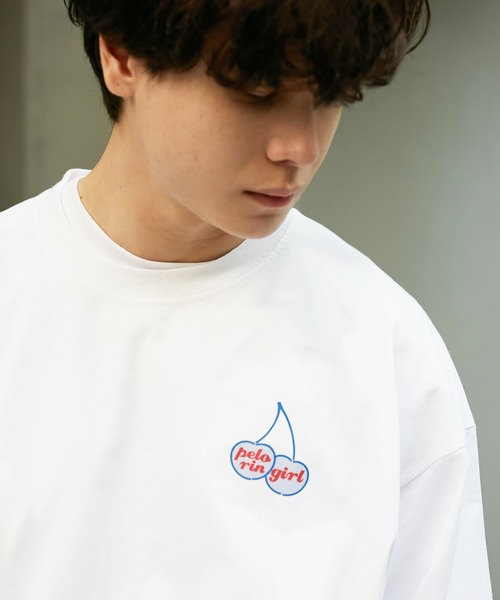 FRUIT OF THE LOOM（フルーツオブザルーム）の「ペロリンガールコラボ L/S Tシャツ / ロンT / 長袖 / カジュアル / バック / プリント / ユニセックス（Tシャツ/カットソー・メンズ・ホワイト/ブラック・M/L/XL）」の6枚目の写真